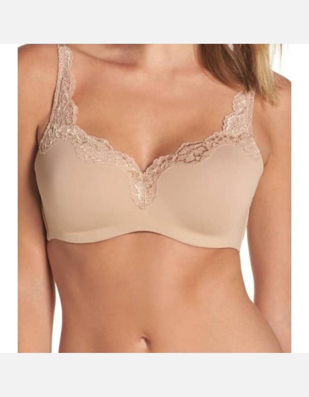 Le Mystere Dream Tisha Lace Bra 965 40DD Nude Tan Molded Underwire Full Coverage